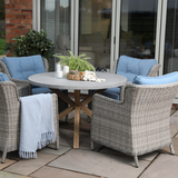 Supremo Lagos 4 Seat Round Lounge Dining Set – Cobalt Blue