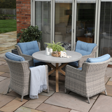Supremo Lagos 4 Seat Round Lounge Dining Set – Cobalt Blue