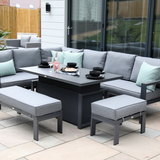 Supremo Melbury Corner Modular Set with Height Adjustable Table – Charcoal