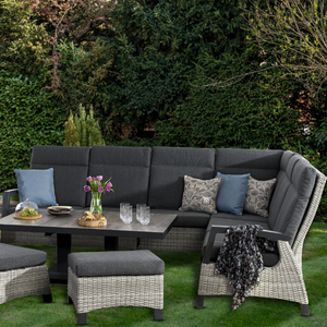 The Camilla High Back Casual Dining suite by Innovators International is a stylish and contemporary all weather garden furniture suite.