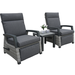 The Camilla High Back Recliner Duo by Innovators International is a stylish and contemporary all weather garden furniture suite.