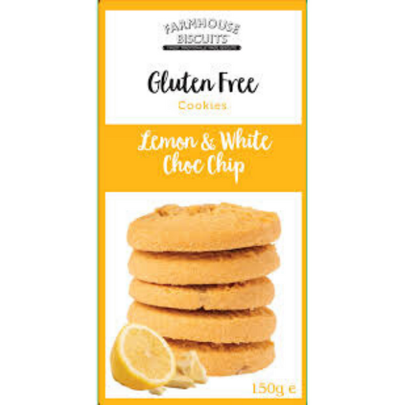 Farmhouse Gluten Free Lemon & White Choc Chip Cookies 150g