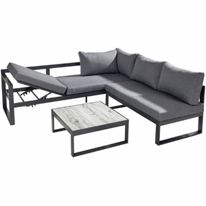 Vienna Sunlounger Corner suite by Hartman is an all weather garden furniture suite made with aluminium and weather ready cushions.